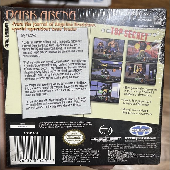 Dark Arena (Nintendo Game Boy Advance, 2002) RARE Factory Sealed Brand New *Read - Picture 2 of 6